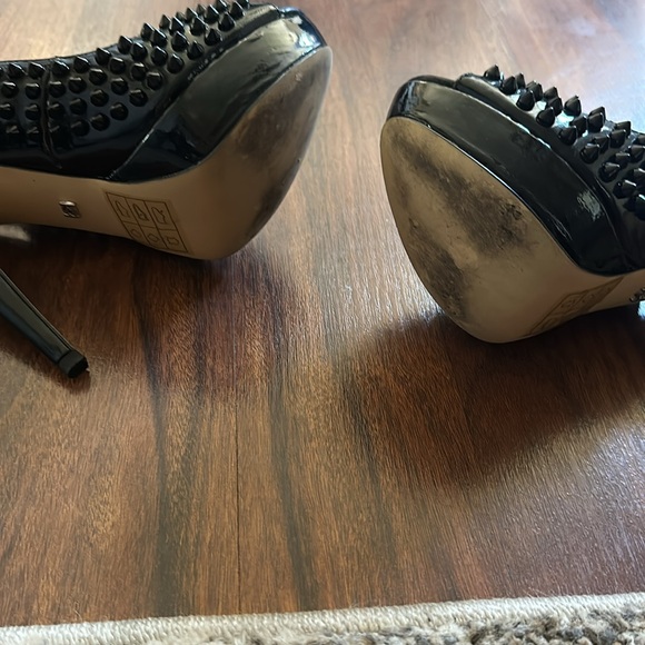 Bebe Devin Black Patent Studded
Heels Slingback - Picture 4 of 7